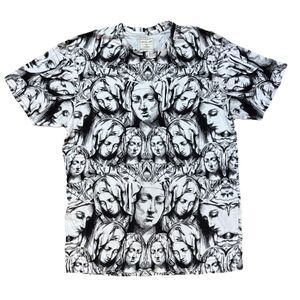 Eleven Paris Life Is A Joke All Over Print T-Shirt Mens L Black White AOP Tee